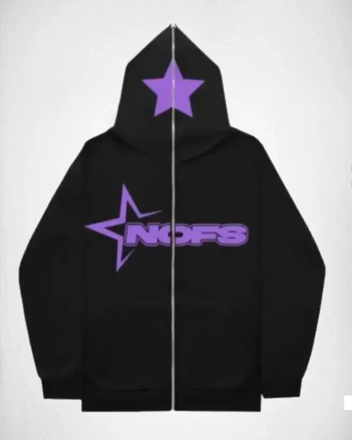NOFS BLACK ZIPPER HOODIE