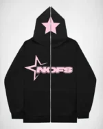 NOFS PINK LOGO ZIPPER HOODIE