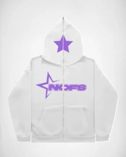 NOFS PURPLE LOGO ZIPPER HOODIE
