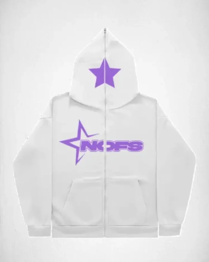 NOFS PURPLE LOGO ZIPPER HOODIE