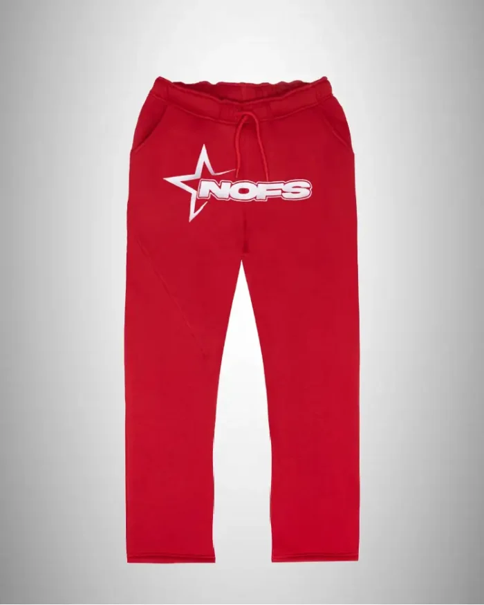 NOFS RED SWEATPANTS JOGGERS