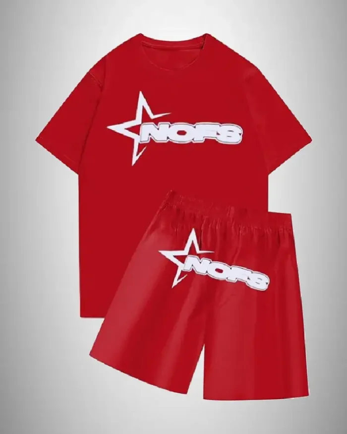 NOFS Short With T shirt Summer Set – Red