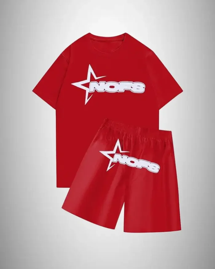 NOFS Short With T shirt Summer Set – Red