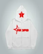 NOFS WHITE ZIPPER HOODIE