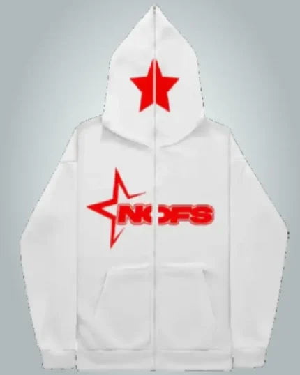 NOFS WHITE ZIPPER HOODIE