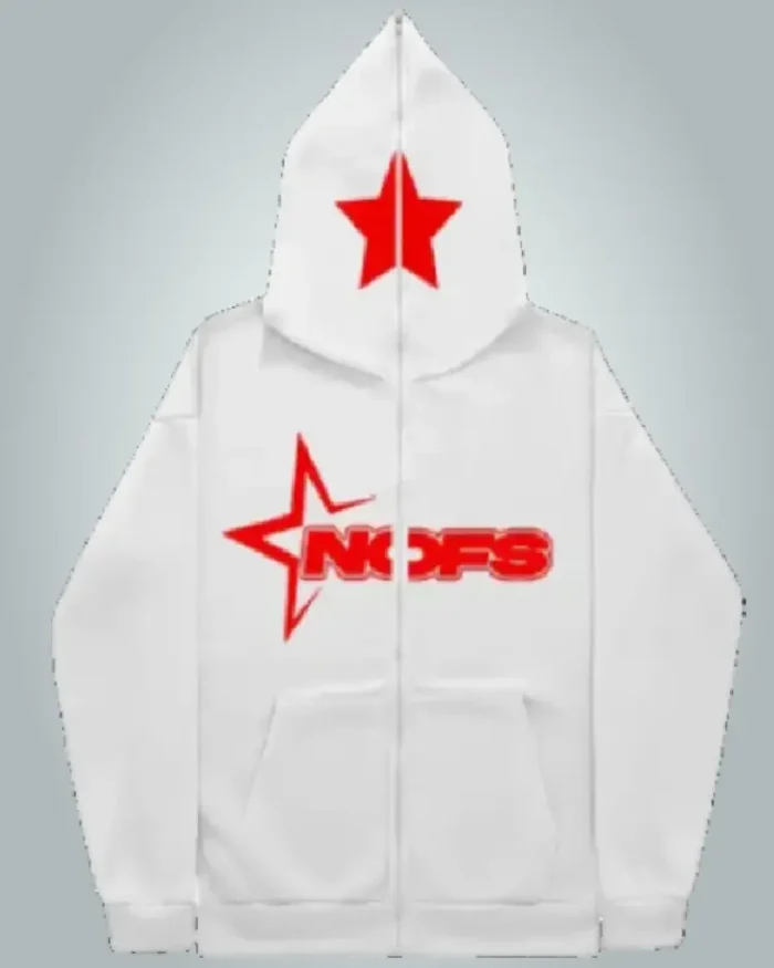 NOFS WHITE ZIPPER HOODIE